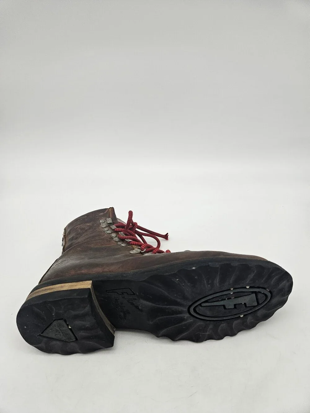John Fluevog Brown Banker Soros Lace Up Leather Boots Mens Sz 7